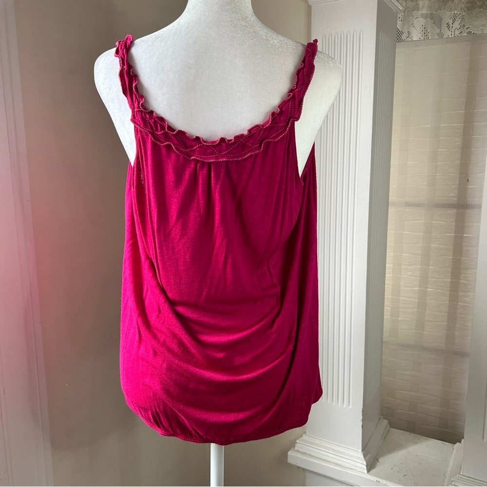 Studio M Embellished Pink Ruffled Tank Top - Picture 4 of 12